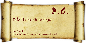 Mühle Orsolya névjegykártya